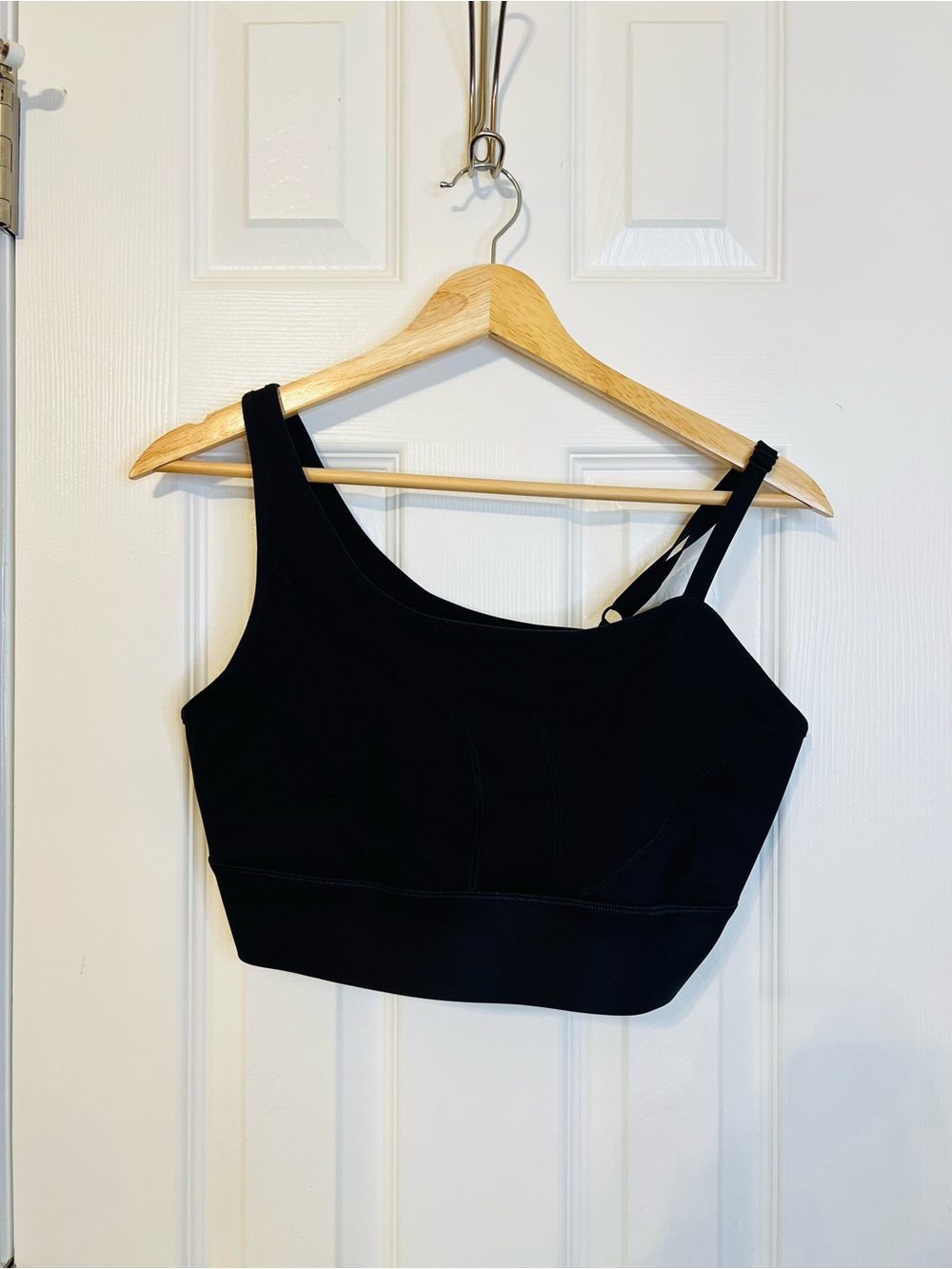 Phenix Black Asymmetric Sports Bra Crop Top